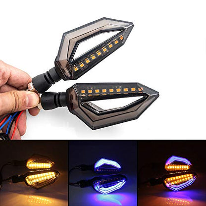 Universal 10mm Motorcycle 12 LED Turn Signal Lights Blinker Front Rear Lights Indicator - color: Blue