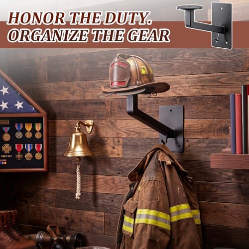 Novabright 1 Pack Firefighter Helmet Rack Wall Mount, Iron Motorcycle Helmet Display Holder Wall Mount for Fire Station Gear Organization Bike Tactical Baseball Skiing Helmets, Black