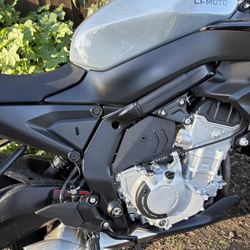 for CF Moto 675SS Motorcycle Engine Guard Protectors for CFMOTO 675SR 675NK 675SRS, CNC Aluminum, Black, Side Protection Shields, Bolt-On Installation, 2-Piece Set