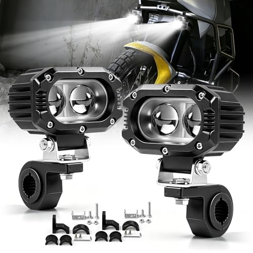 4 Inch Cube LED Pods, 60W Super Bright Motorcycle Auxiliary Spot Lights - Universal Fit ATV/UTV/Truck/Off-Road - size: 4 INCH