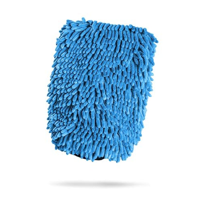 Adam's Chenille Car Wash Mitt - Premium Soft Microfiber Washing Glove for Car Cleaning & Detailing, Safe, Scratch-Free for Auto, Truck, RV, Motorcycle & More (Blue, 1pk) - size: 1pk