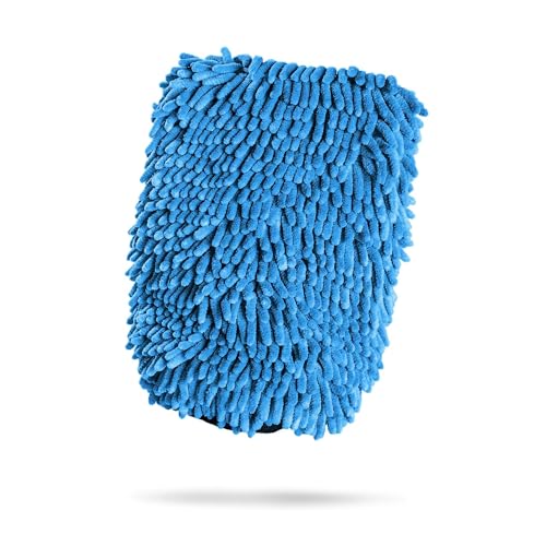 Adam's Chenille Car Wash Mitt - Premium Soft Microfiber Washing Glove for Car Cleaning & Detailing, Safe, Scratch-Free for Auto, Truck, RV, Motorcycle & More (Blue, 1pk) - size: 1pk