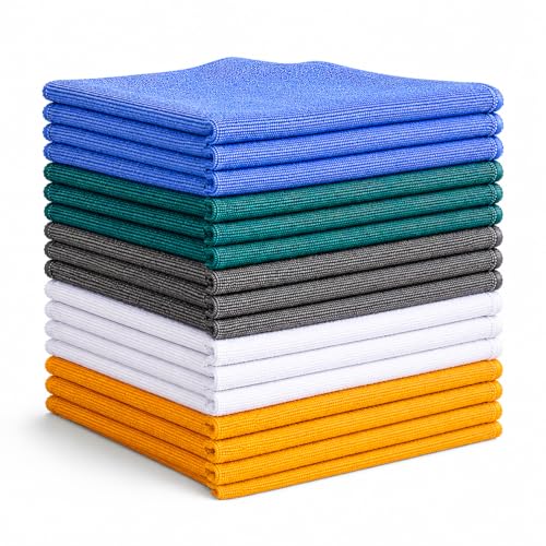 Microfiber Cleaning Cloths 15"x15" – Lint-Free Multi-Surface Household Cleaning Cloths, Highly Absorbent Reusable Microfiber Towels for Kitchen, Glass, Bathroom, Car & Home – 25 Pack - size: 25 Pack