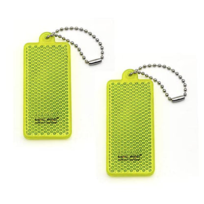 Safety Reflectors - Stylish Reflective Gear for Jackets, Bags, Purses, Backpacks, Strollers and Wheelchairs Rectangle - color: Green-2-Pack