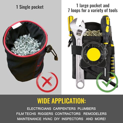 Nail/Screw Work Samll Tool Pouch with Belt Clip,Made of Oxford Cloth 1680d Bolt Storage Pouch, Mini Organizer Pocket Attachment for Tool Belt,Electrician, HVAC Tech, Plumber, Carpenter Use