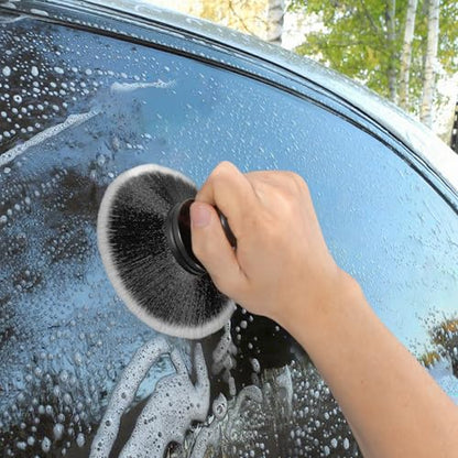 BABYSHEEP Ultra Soft Bristles Detailing Brush -Synthetic Brush, Car Detail Brush, 5.0 Inch Diameter Covers Large Area Inside or Outside Vehicles (Black-Grey) - color: Black-grey