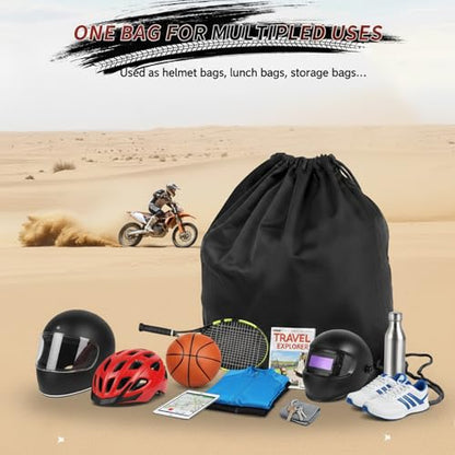 Drawstring Helmet Bag, Motorcycle Helmet Storage Bag Large Capacity Welding Helmet Bag For Ski Snowmobile Dirt Bike Motocross Bicycle Racing Skiing Cycling Riding Sports Helmet