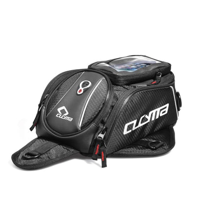 Motorcycle Tank Bag, Magnetic Motorcycle Tank Bag with Detachable Clear Phone Pouch and Rain Cover, Gas Tank Bag for Street and Touring Bikes, Black