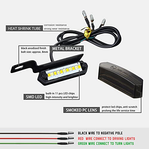 Mini LED Turn Signals Motorcycle Front Sequential Indicators 3 Wire Handlebar Blinkers with Running Lights Universal Compatible with Harley Yamaha Honda Kawasaki(Chrome with Red/Amber light) - color: Chrome with Red/Amber light