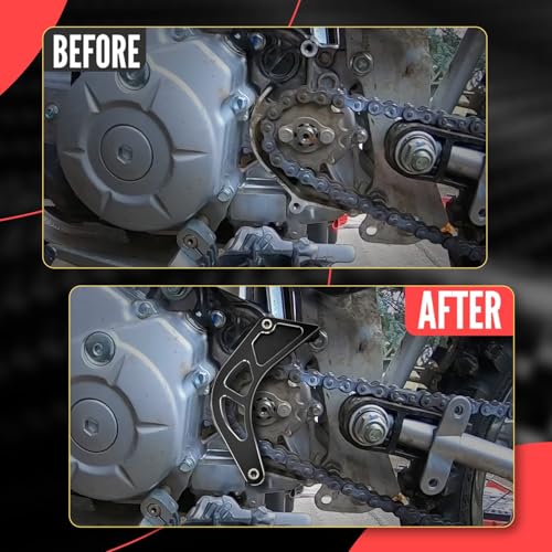 Canitu Black Front Sprocket Cover Guard,Motorcycle Aluminum Chain Guard Sprocket Engine Drive Cover Case Saver Protector Engine Case Protection for Honda CRF110 2013-2024 - color: Black
