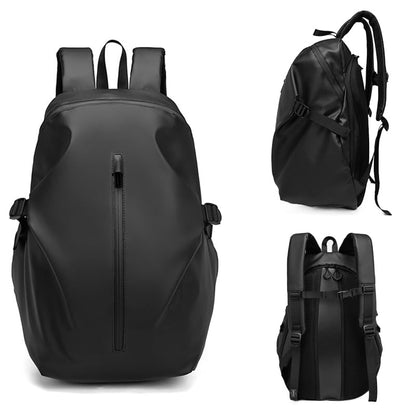 Motorcycle Backpack, Expandable Waterproof Helmet Bag, Reflective Riding Daypack (Black) - color: Black