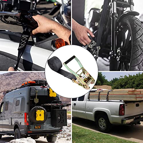 LISHIEN 4 Pack 2 Inch Endless Ratchet Strap Heavy Duty 20ft Tie Down Straps Ratchet, 8000 LBS Break Strength, Cargo Ratchet Straps for Motorcycles, Truck, Trailers, Kayaks, Car Roof - color: 4 Pack