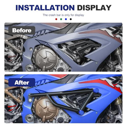 Xitomer Stylish 6061-T6 Aluminum Crash Bar Guard Balls - 4 Color Motorcycle Guardrail End Caps (Blue) - color: Blue