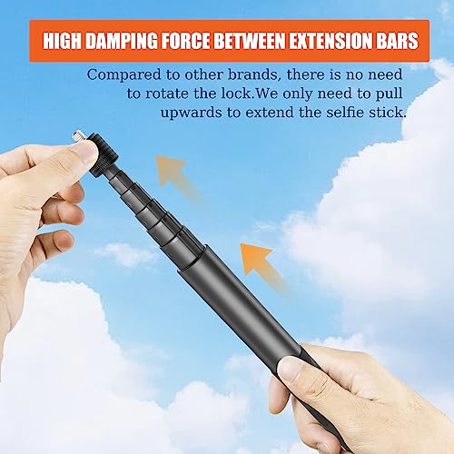 Motorcycle Camera Mount for Insta360, Bike Handlebar Clamp Mount with Invisible Selfie Stick, Anti-Vibration & No Collapse Stable Mount for Insta360 X5 X4 X3 ONE RS, GoPro MAX 2, DJI OSMO 360