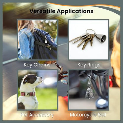Guardian Bell Freedom Isn’t Free Good Luck Bell w/Keyring & Black Velvet Gift Bag | Motorcycle Bell | Lead-Free Pewter | Good Luck Gift to Friends & Family | Bike Bell | Made in USA - color: Freedom Isn't Free