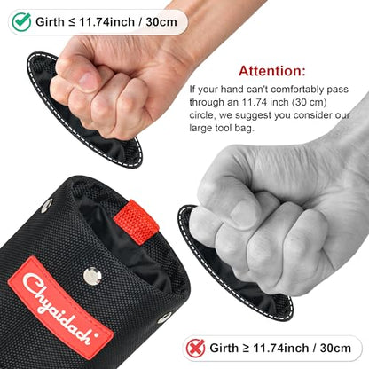 Chyaidach Small Tool Pouch with Steel Lining & Carabiner | Belt Loop Tool Pouches for Nails, Screws | Fits All Belts, Backpack & Bag | Ideal for Carpenter, Electrician, Contractor