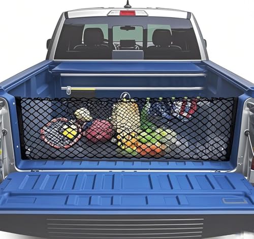 ZMD Truck Bed Cargo Net Nylon Universal Heavy Duty Truck Storage Mesh Pouch Pickup Cargo Organizer Trunk Mesh Cargo Net (51x18 Inch) - size: 51 x 17.7 Inches