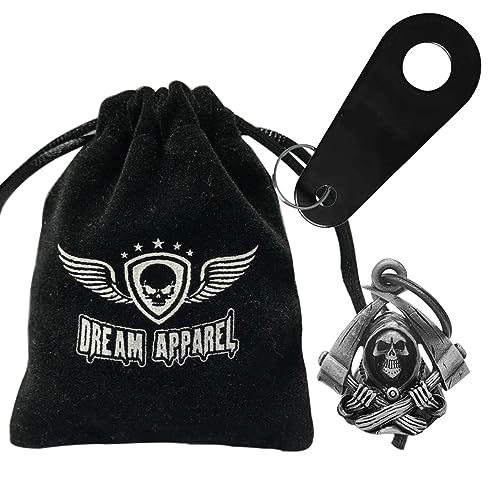 Dream Apparel Motorcycle Bell Guardian Angel Drive Away Gremlin, Biker Bell for Men Women Rider Riding, Good Luck Gift - color: Grim Reaper