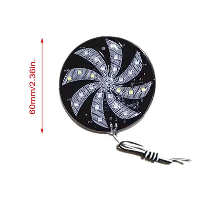 2 Pack LED Strobe Lights Windmill Shape Decor Lights Self-Adhesive 12V Warning Light Emergency Flashing Beacon Lights for Motorcycle Mini Bike Dirt Bike Trucks Cars Bus Tractor ATV Golf Carts