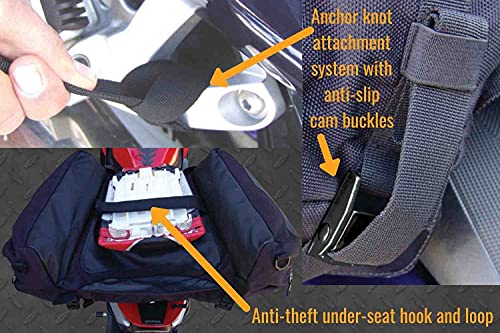 GEARS Navigator Motorcycle Tail Bag | Durable Weather-Resistant Luggage with Waterproof Rain Cover | Universal Fit Rear Seat Storage | Passenger Pillion Seat Cargo Bag | 52L Motorbike Helmet Bag