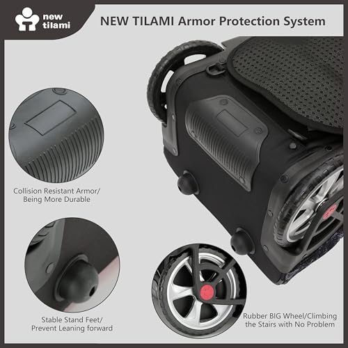 NEW TILAMI 20" Rolling Backpack for Teens Adults, Climbing Stairs Waterproof Backpack with Wheels for School Business Trave Camping with Laptop Compartment, Fit 17 Inch Laptop, Grey Mosaic - color: Grey Mosaic