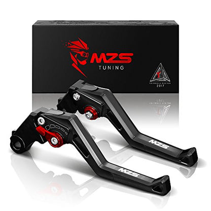 MZS Black Motorcycle Clutch Brake Levers Short + Motorcycle Frame Sliders Falling Crash Protector Guards Compatible with Z400 EX400 EX 400