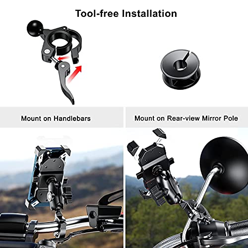 iMESTOU 1" Ball Adapter for Handlebars, Aluminium 1 inch Handlebar Ball Base Work with Ram Bike Phone Mounts (1)