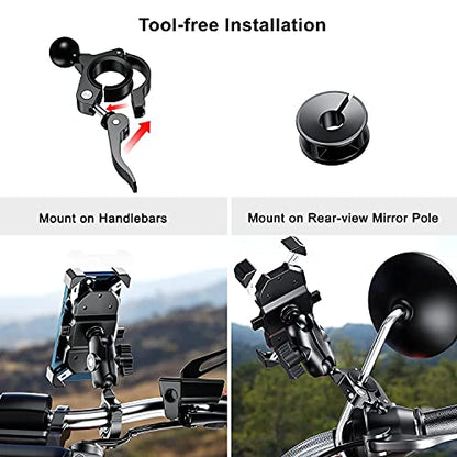 iMESTOU 1" Ball Adapter for Handlebars, Aluminium 1 inch Handlebar Ball Base Work with Ram Bike Phone Mounts (1)