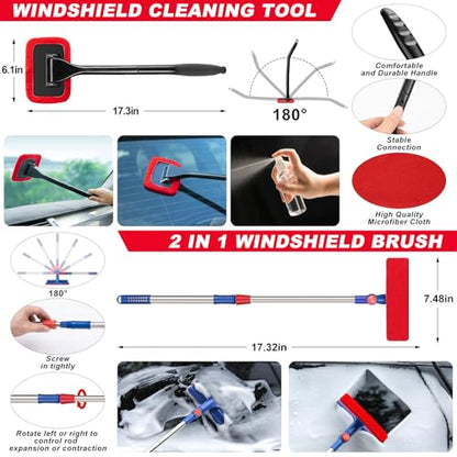 41Pcs Car Wash Cleaning Kit with High Power Handheld Vacuum Windshield Cleaning Tool Collapsible Bucket Detailing Brushes Tire Brush Towels Complete Detailing Set for Car - size: 41Pcs