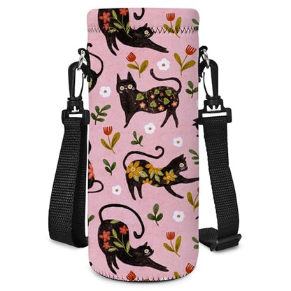 RICHEN Neoprene Water Bottle Carrier Bag with Adjustable Shoulder Strap,Insulated Water Bottle Cover for Stainless Steel/Glass/Plastic Bottles - color: BC-51, size: 750ml