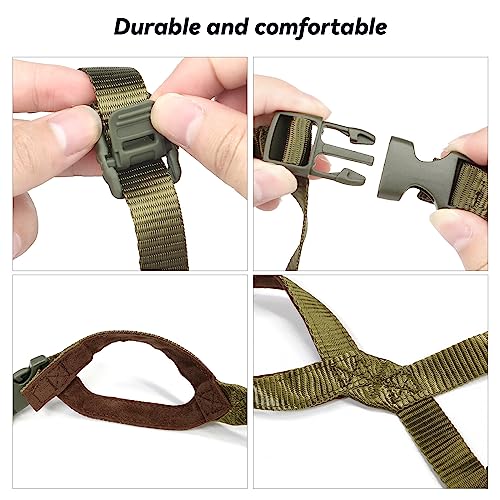 Tactical Helmet Chin Strap Adjustable Dial 4 Points Suspension System with Bolts and Screws for Tactical Fast MICH Bump Helmet Accessory - color: Style 3-Green