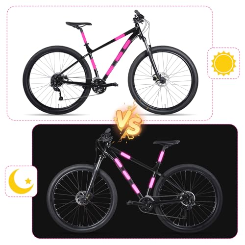 12PCS Pink Reflective Helmet Tape, Pink Reflective Motorcycle Helmet Decals Night Visibility Reflectiv Safety Decals Motorcycle Helmets Stickers for Motorcycles Scooters Bike Helmets