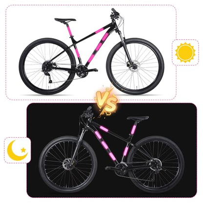 12PCS Pink Reflective Helmet Tape, Pink Reflective Motorcycle Helmet Decals Night Visibility Reflectiv Safety Decals Motorcycle Helmets Stickers for Motorcycles Scooters Bike Helmets