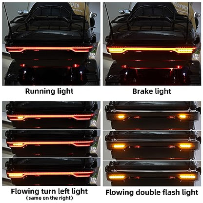TCMT Trunk Sequential Dynamic Flowing LED Rear Brake Tail Light Accent Fit For Harley 2014-2025 King Trunk Road King Road Street Electra Glide Tri Glide Ultra Limited - color: Smoke Lens Black Housing B, size: Single Light