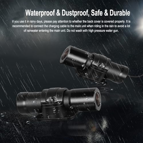 VSYSTO Helmet Cameras for Bike Motorcycle with Remote Control, WiFi 150° Wide Angle HD 1080P Front and Rear Camera Portable Waterproof Action Cam Bicycle Dash Cam, Loop Recording G-sensor(Dual Camera) - style: Dual Camera