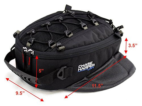 Chase Harper USA 450M Magnetic Tank Bag, Water-Resistant, Tear-Resistant, Industrial Grade Ballistic Nylon with Anti-Scratch Rubberized Polymer Bottom - Red - style: 450 Tank Bag - Magnetic Mount - Red