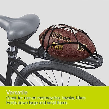 Small Cargo Net by Delta Cycle (2-Pack) - Expandable Bungee Net with Hooks Stretches to 22" x 22" - Bike Cargo Net Keeps Your Gear Tightly in Place for Bikes & Kayaks - style: 2-Pack Cargo Net