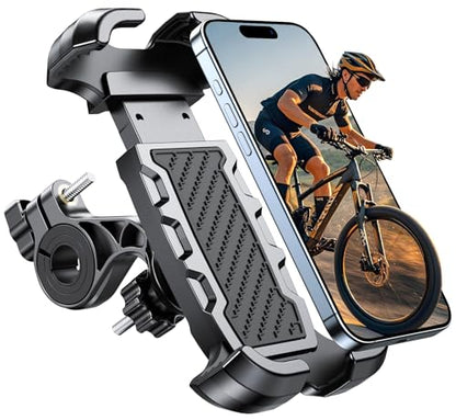 Viccux Motorcycle Phone Mount, Upgrade [Never Fall Off] [0 Shake] Bike Phone Holder, [3s Put & Take] 360° Rotatable Phone Holder for Bike Motorcycle Bicycle Scooter Compatible with Cellphones 4.7-6.8”