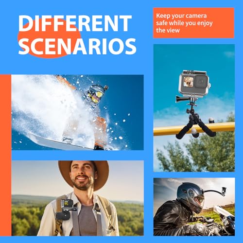 HONGDAK 70in1 Upgrade Action Camera Accessories Kit Compatible with GoPro Hero 13 12 11 10 9 8 7 6 5 4 Max 11 mini Insta360 X5 X4 X3 GO3 DJI Osmo Action 6 5Pro 4 3 AKASO Sony Sports DV - color: 70 in 1