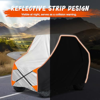 NEVERLAND UTV Cover 2 Seater Waterproof - Upgrade Windproof Design for Side By Side Cover Compatible with RZR Polaris Ranger Yamaha Rhino Can-Am Commander Defender Honda Pioneer (126" x 71" x 77") - size: 126 x 71 x 77 inch