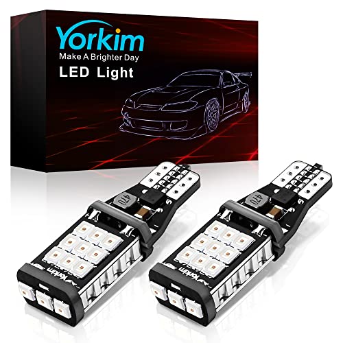 Yorkim 912 921 LED Backup Light Bulbs Red, High Power 2835 21-SMD Chipsets Extremely Bright Error Free T15 906 904 902 W16W for Back Up Lights Reverse Lights, Pack of 2 - color: Red, size: 921/912