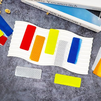 150PCS Safety Reflective Stickers, Waterproof Reflective Tape for Car Bike Motorcycle Reflectors for Mailbox Post, Golf Cart and Trailer Helmet, 3.15 x 1.18 Inch