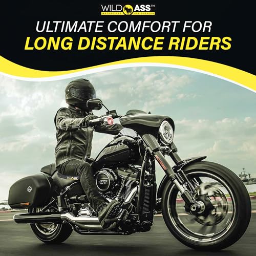 Wild Ass Motorcycle Air Gel-Sport Seat Cushion - Ergonomic Universal Fitting Air Adjusting Pad with Straps - Ultimate Rider Comfort & Relief, Cool Flow Motorcycle Accessories for Long Rides - Black - style: Air Gel