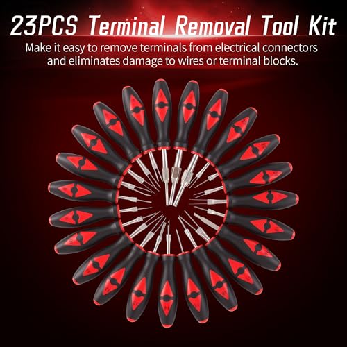 23PCS Universal Terminal Release Kit, Wire Connector Removal Pin Electrical Terminal Removal for Most American Domestic and Imported Vehicles - size: 23PCS