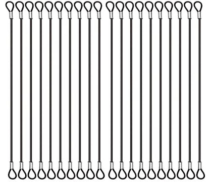 20 Pack Safety Stainless Steel Tethers,Coated Security Tether Lanyard Kit Cable Wire Compatible with All Editions,Action Camera Series Devices and Other Applicable Equipment,Black - color: Black