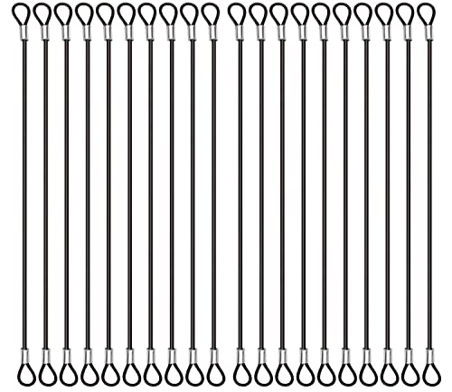 20 Pack Safety Stainless Steel Tethers,Coated Security Tether Lanyard Kit Cable Wire Compatible with All Editions,Action Camera Series Devices and Other Applicable Equipment,Black - color: Black