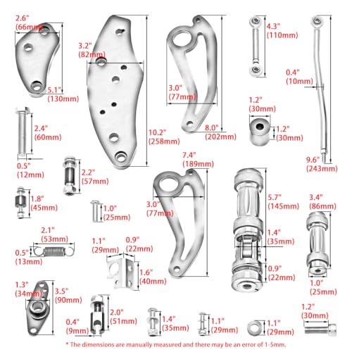 CNC Chrome 2.17" Forward Controls Foot Pegs Footrests Shift Levers Linkages Kits Compatible with 1995-2006 Kawasaki Vulcan 800 VN800 A B Classic E Drifter - color: Chrome A, size: VN800