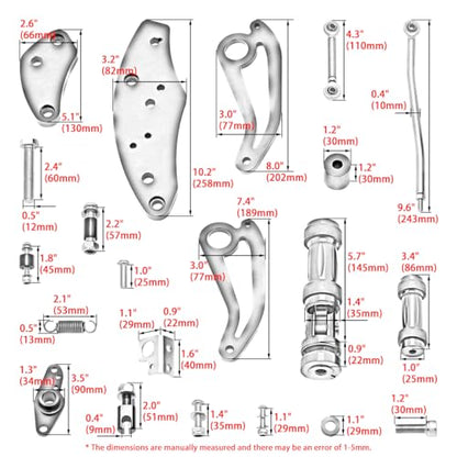 CNC Chrome 2.17" Forward Controls Foot Pegs Footrests Shift Levers Linkages Kits Compatible with 1995-2006 Kawasaki Vulcan 800 VN800 A B Classic E Drifter - color: Chrome A, size: VN800