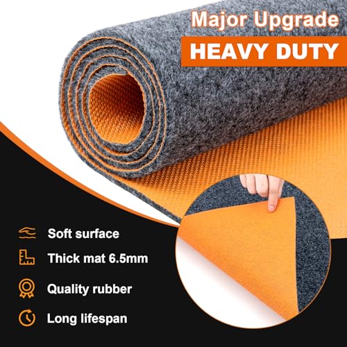 64 X 32 Inch Heavy Duty Oil Spill Mat, 6.5mm Thickened Garage Floor Mat for Under Car, 1/4" Waterproof Rubber Backing Absorbs Oil Quickly, Washable, Reusable, Durable, Non-Slip - size: 2'8" x 5'4" (Square)