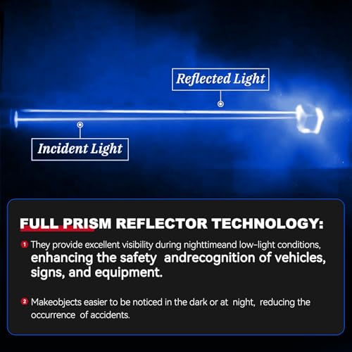 PHIXBEAR 20 Pcs Super Reflection Reflective Stickers, Blue, Safety Reflective Tape for Car, Bike, Mailbox, Helmet, Outdoor, Waterproof, 3.15" X 1.18" - color: Blue